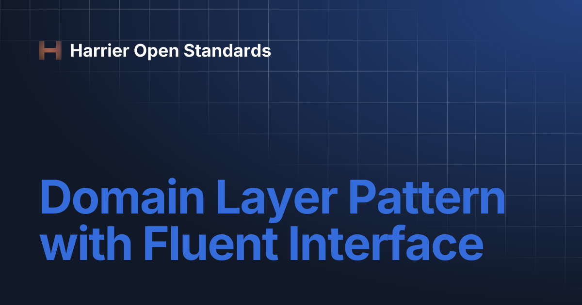 Domain Layer Pattern with Fluent Interface | Harrier Open Standards
